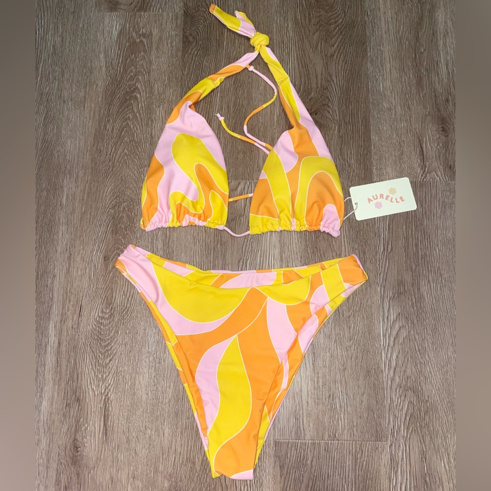 Aurelle High Leg Cheeky Bikini Set